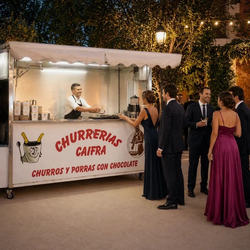 Puesto de churros caifra para eventos y bodas en sanlucar de barrameda cadiz